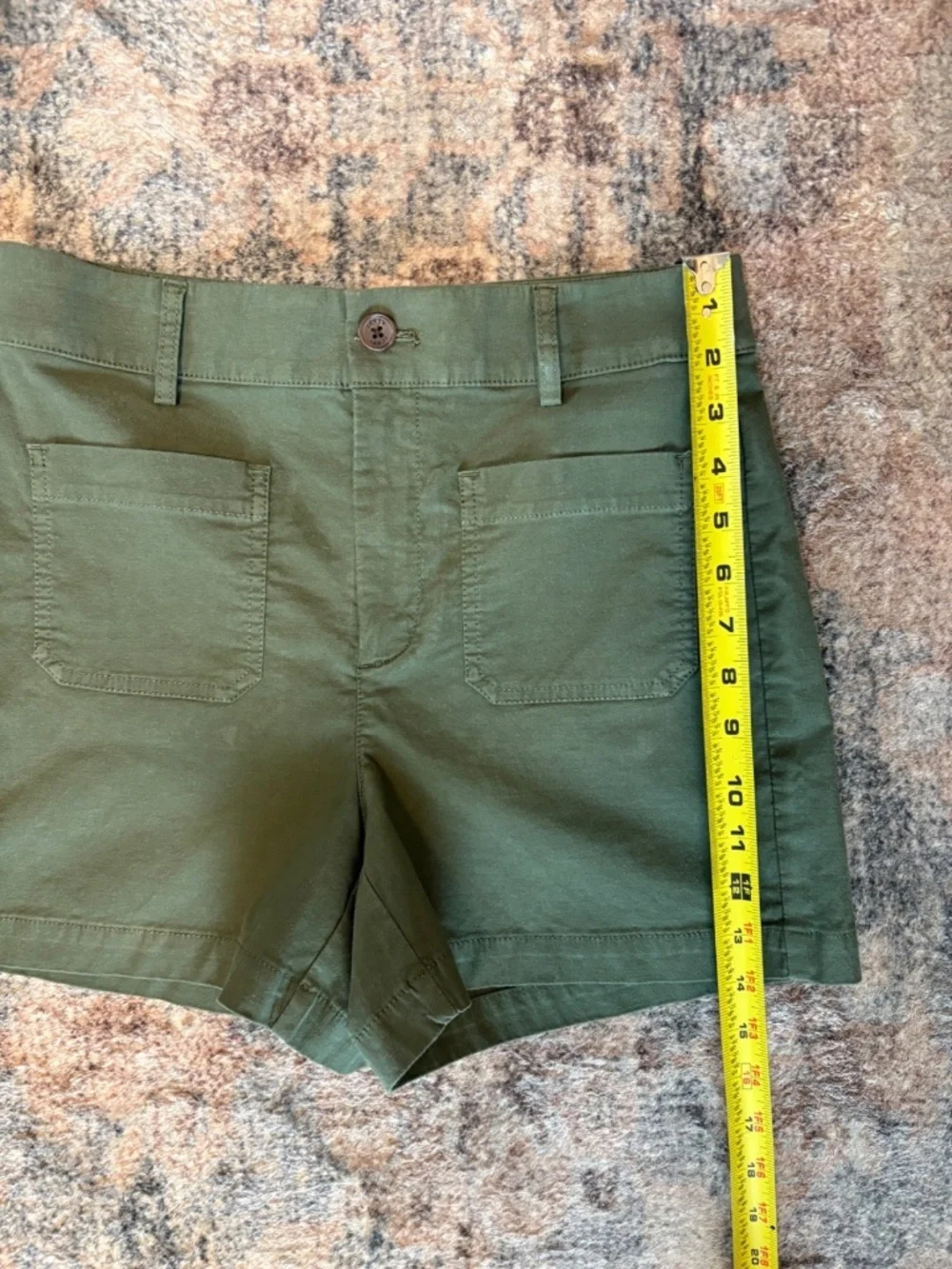 J. Crew Women's Linen-Blend Lizzie Patch-Pocket Shorts Size 26 Army Green NWT